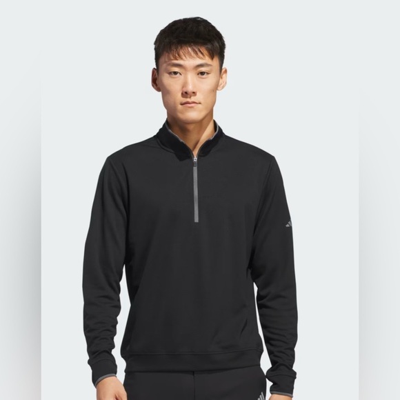 Adidas black 1/2 zip large pullover with Charlevoix Country Club golf logo